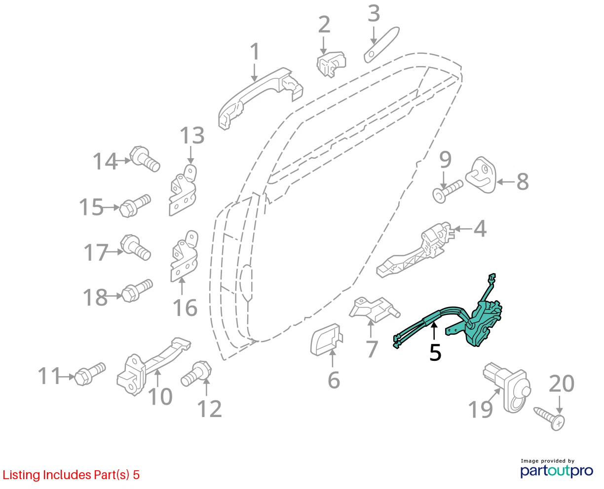 11-16 HYUNDAI ELANTRA REAR RIGHT PASSENGER SIDE DOOR LOCK LATCH 81420-3X010 OEM
