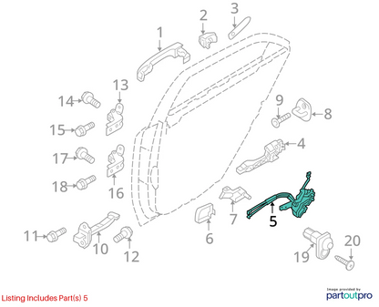 11-16 HYUNDAI ELANTRA REAR RIGHT PASSENGER SIDE DOOR LOCK LATCH 81420-3X010 OEM