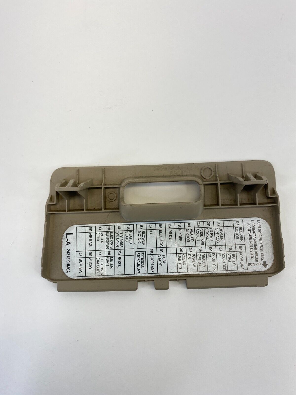 2013-2015 Nissan Altima Dash Fuse Relay Box Door Lid Cover Trim 24313-9HM0A OEM