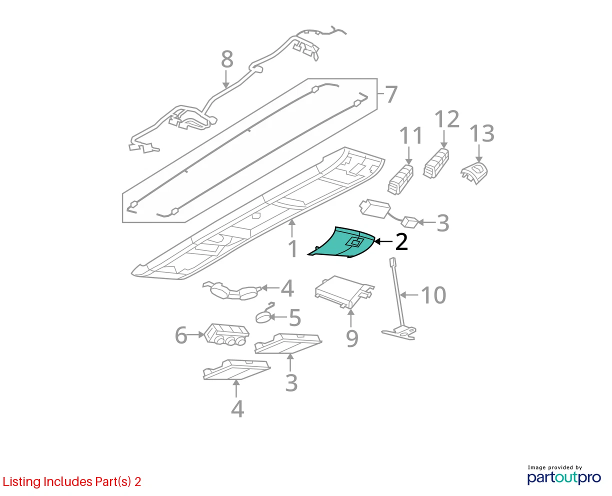 2008-2010 CHRYSLER TOWN & COUNTRY ROOF CONSOLE MOUNT LIGHT COVER 5KP77DW1AA OEM