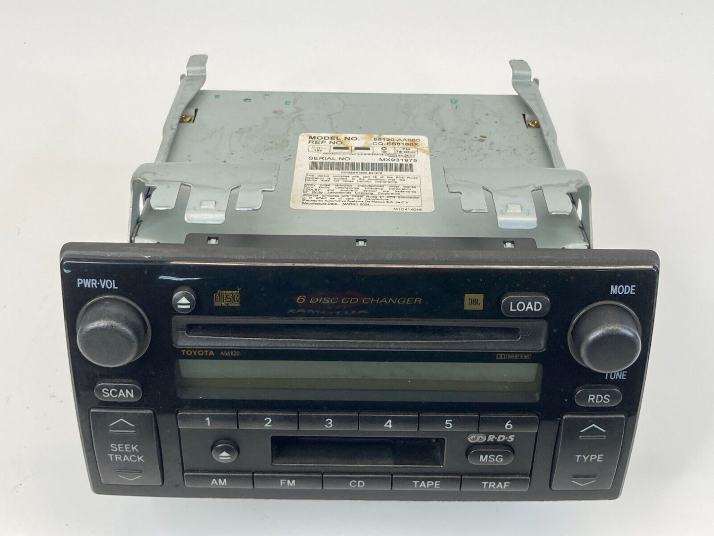 2002-2004 Toyota Camry AM/FM Radio CD Cassette Player Receiver 86120-AA060 OEM