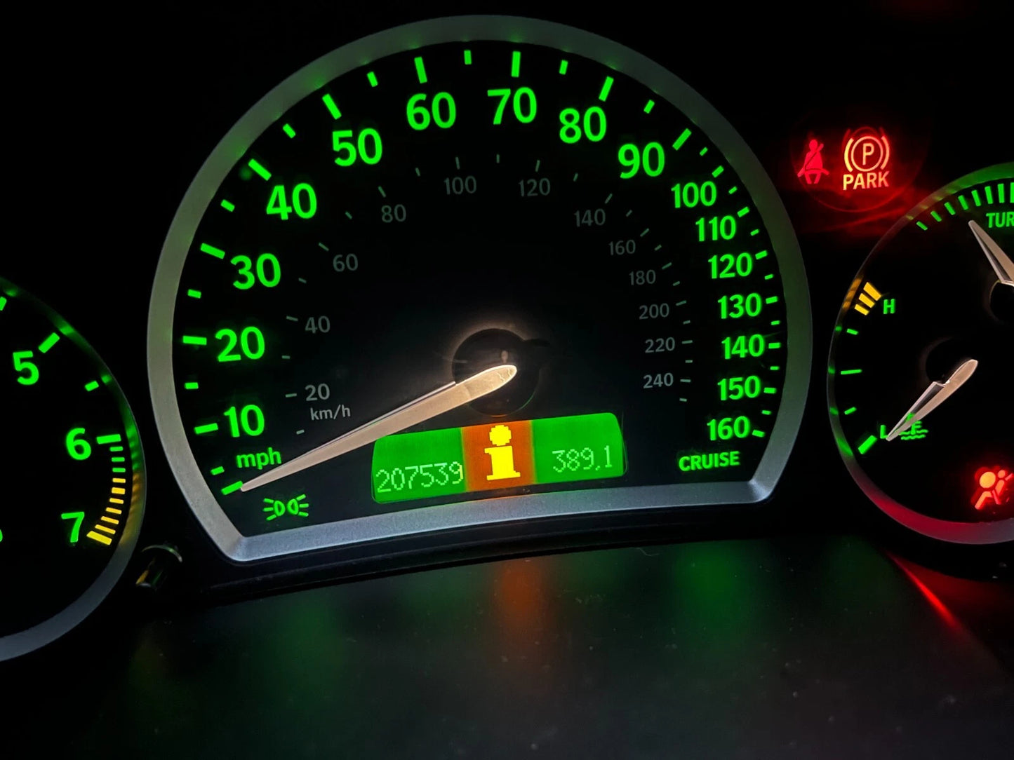 03-06 SAAB 9-3 2.0L MT SPEEDOMETER INSTRUMENT CLUSTER GAUGES 207K MILES 12802926