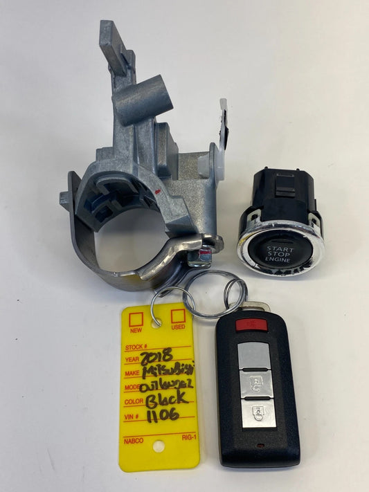 14-20 MITSUBISHI OUTLANDER SPORT IGNITION LOCK HOUSING START BUTTON KEY FOB OEM