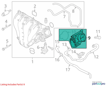 2006-2013 MAZDA 3 MAZDA3 2.0L SEDAN THROTTLE BODY THROTTLE VALVE ASSY L3R413640