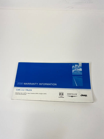 2006 Chrysler Town & Country Owner Manual Warranty Information Guide W/ Case OEM