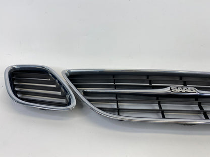 2003-2007 Saab 9-3 Sedan Front Bumper Radiator Center Grille Set of 3 12787225