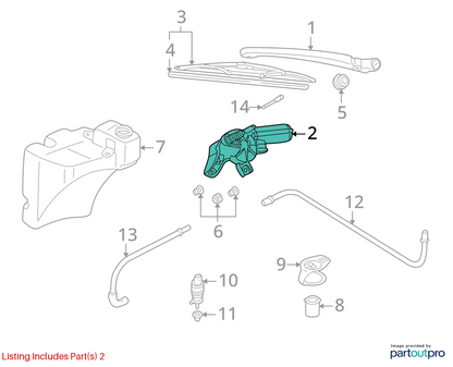 98-04 AUDI A6 QUATTRO WAGON REAR BACK GLASS WIPER MOTOR ASSEMBLY 8L0955711B OEM