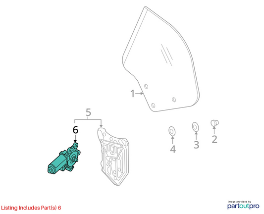 03-11 SAAB 9-3 CONVERTIBLE REAR RIGHT BACK SIDE DOOR WINDOW MOTOR 12788806 OEM