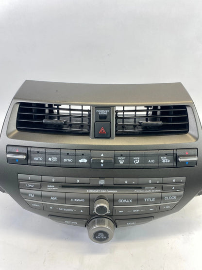 2008-2012 HONDA ACCORD AM/FM RADIO RECEIVER MP3 DISC PLAYER W/ CLIMATE CONTROL