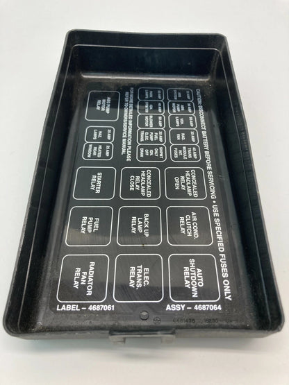 1993 93 CHRYSLER IMPERIAL 3.8L V6 BASE RELAY FUSE BOX COVER 4481476 OEM
