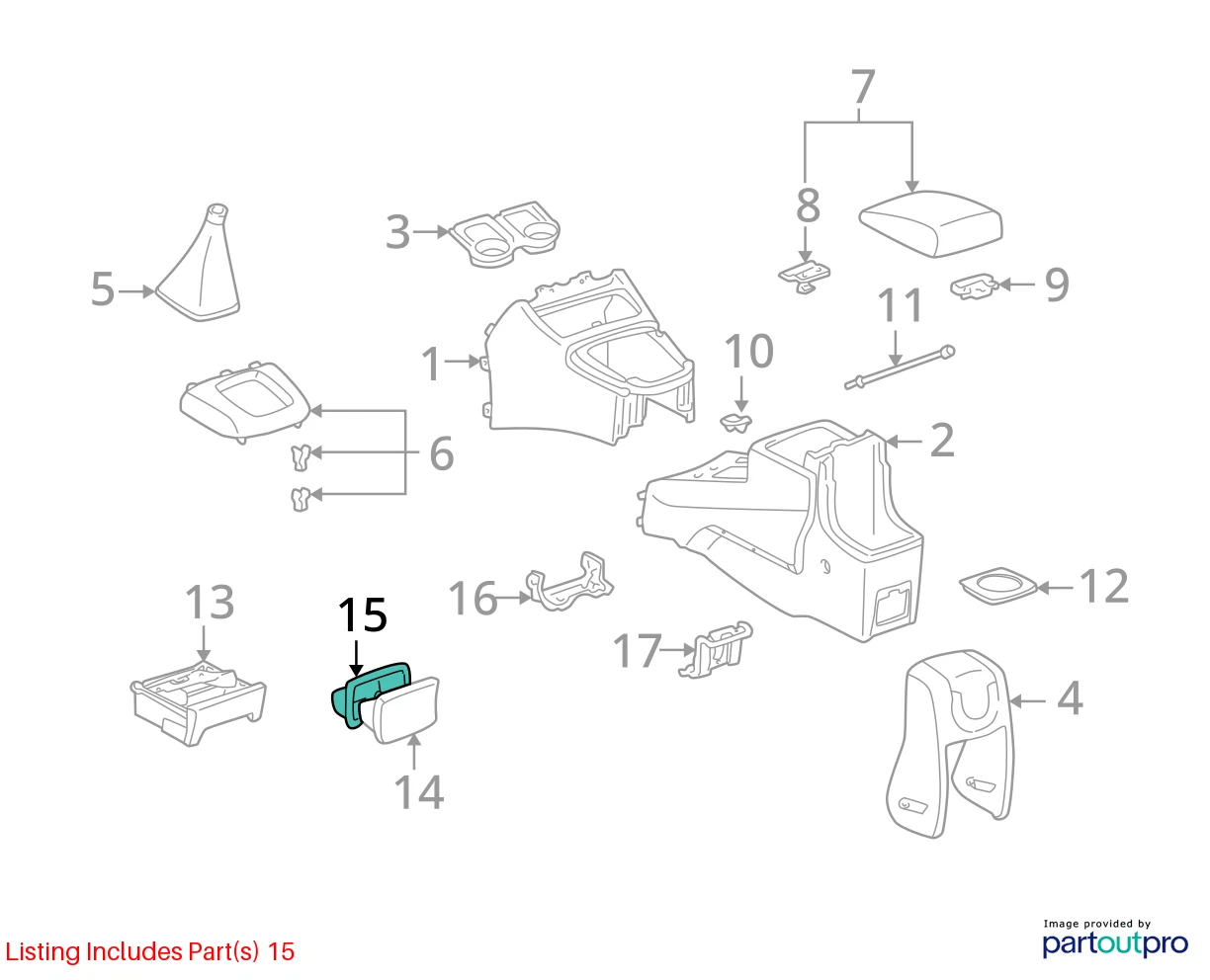 04 05 TOYOTA RAV4 CENTER CONSOLE REAR ASHTRAY RECEPTABLE RETAINER 74135-20090