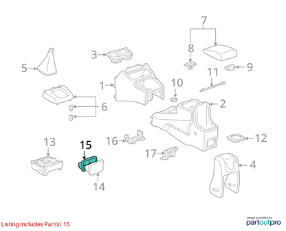 04 05 TOYOTA RAV4 CENTER CONSOLE REAR ASHTRAY RECEPTABLE RETAINER 74135-20090