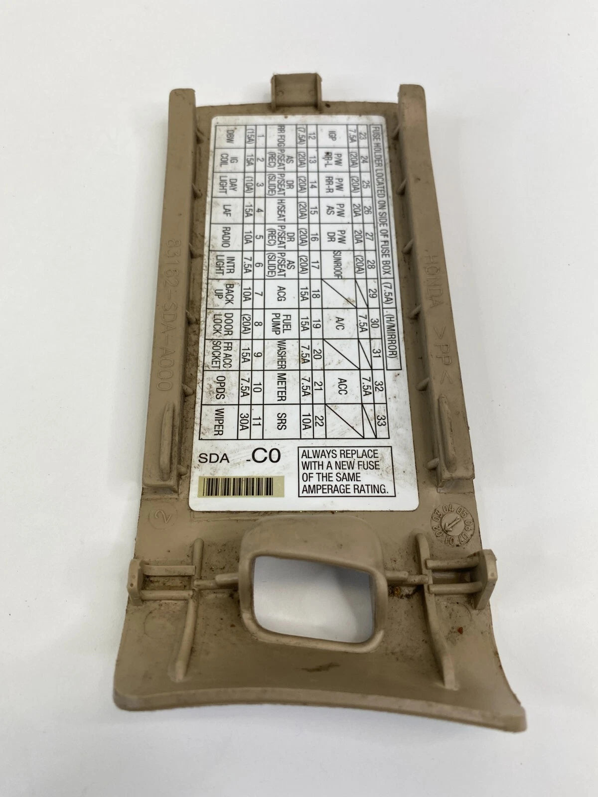 2003-2007 HONDA ACCORD LEFT LOWER FUSE BOX COVER LID BEZEL TRIM 83162-SDA-A000