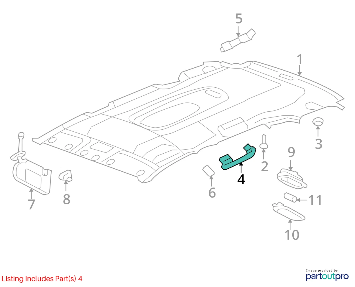 2005-2009 SAAB 9-7X INTERIOR ROOF REAR RIGHT SIDE GRAB BAR HANDLE 15269142 OEM