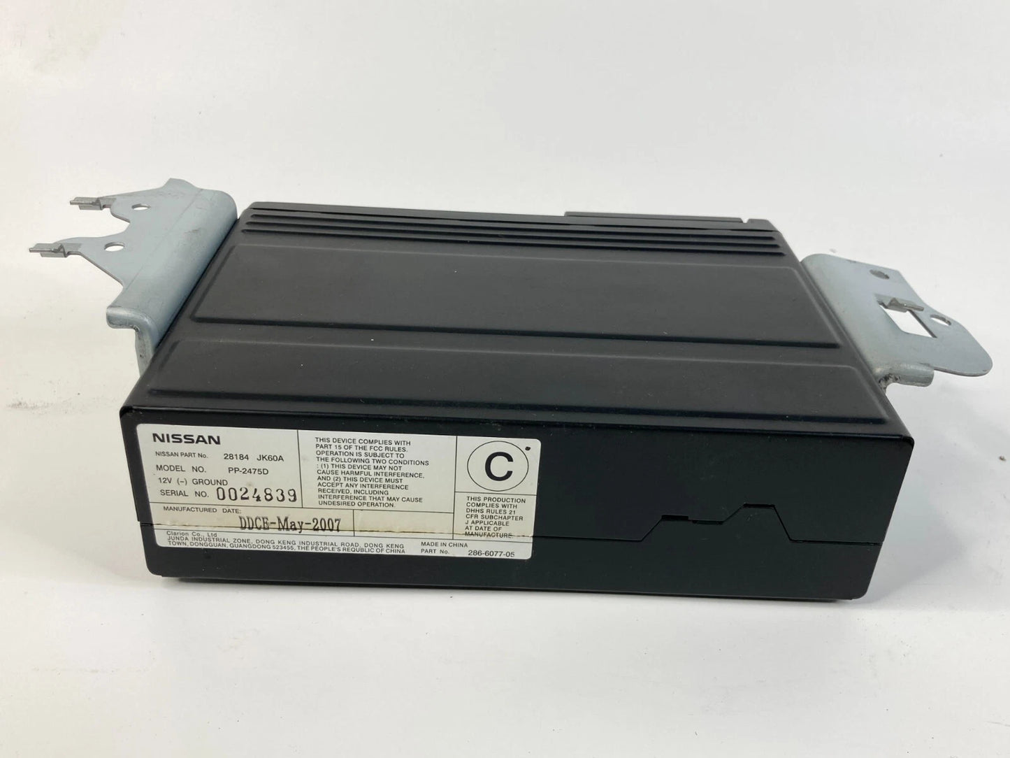 2007 2008 INFINITI G35 SEDAN TRUNK MOUNTED 6 DISC CD CHANGER PLAYER 28184-JK60A