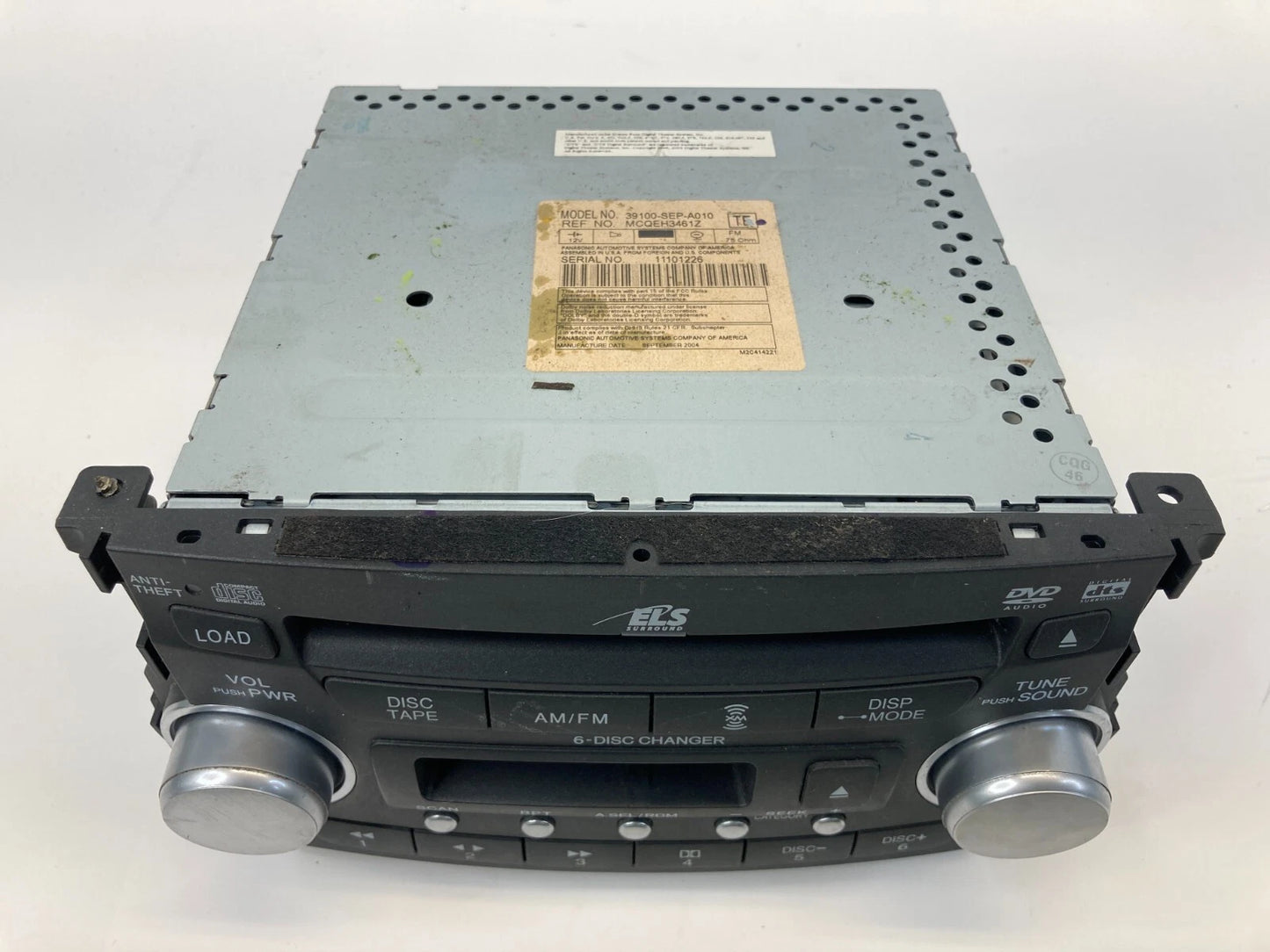 05-06 ACURA TL RADIO STEREO RECEIVER 6 DISC CD PLAYER TAP DECK 39100-SEP-A010