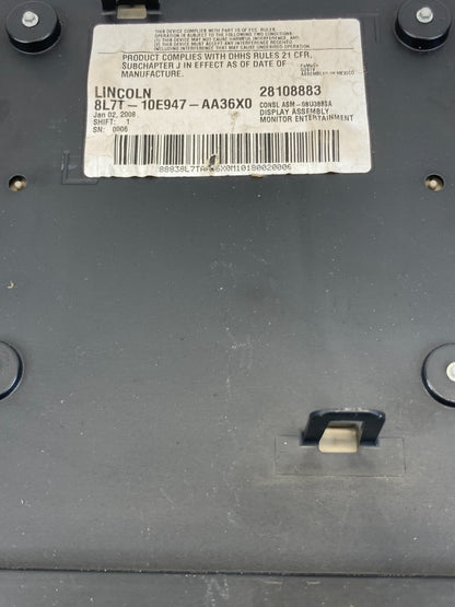 2007-2010 Lincoln MKX Rear Roof Mounted DVD Player Screen 8L7T-10E947-AA36X0 OEM