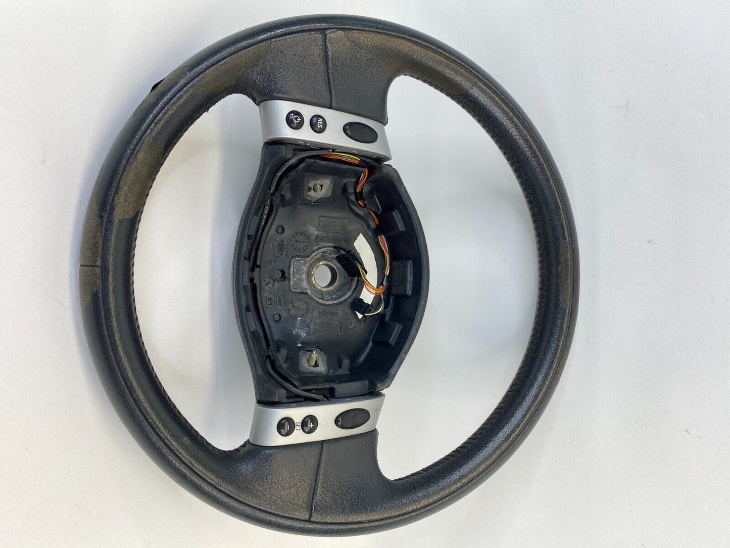 2002 Mini Cooper Driver Steering Wheel w/ Control Buttons Leather 2 Spokes