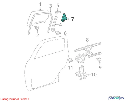 2010-2015 TOYOTA PRIUS REAR LEFT DOOR OUTER SEAL CORNER COVER 67488-47041