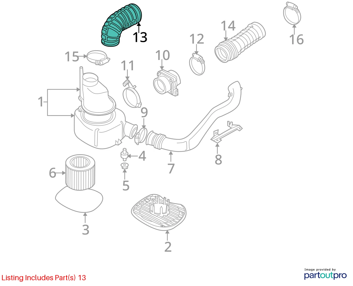 1999-2009 SAAB 9-5 2.3L 3.0L V6 TURBO AIR CLEANER INTAKE HOSE DUCT 4967543 OEM