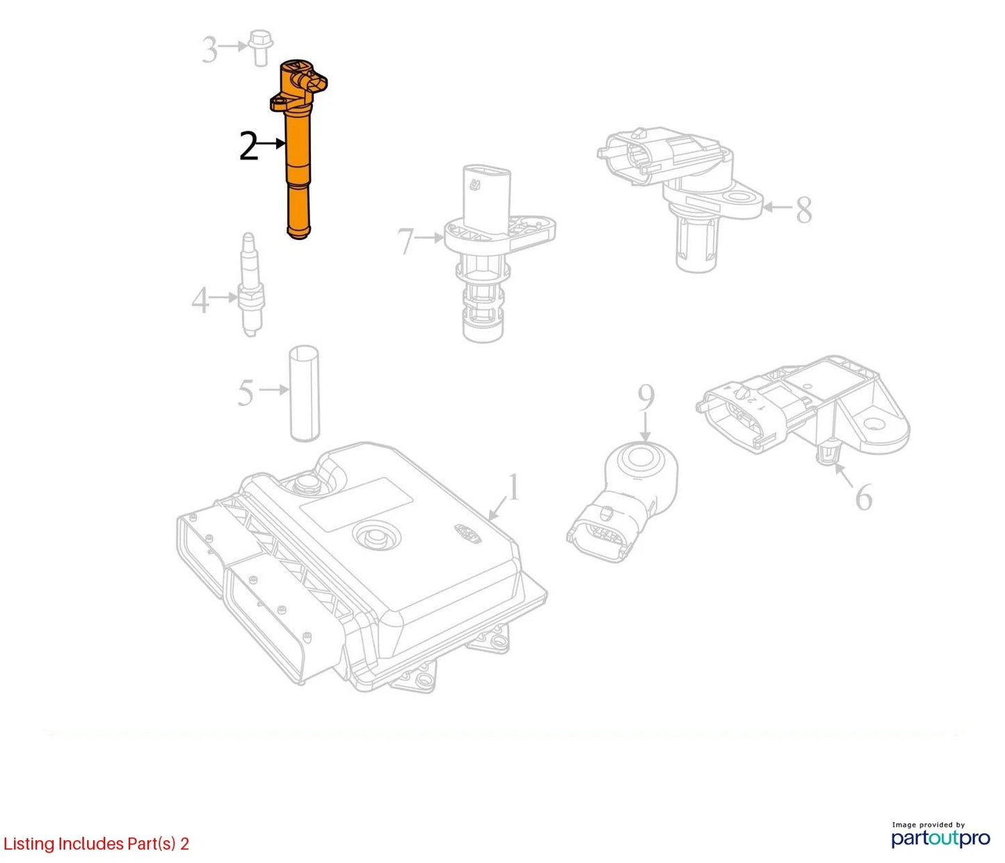 2013-2016 DODGE DART IGNITION COIL ASSEMBLY 680819 14AB OEM