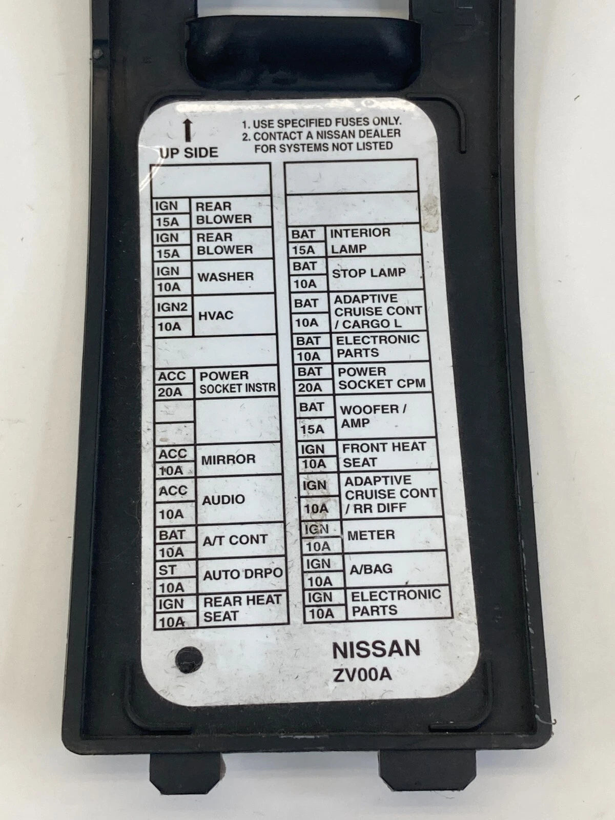 2008-2010 INFINITI QX56 DASH FUSE BOX COVER TRIM GLOVE BOX 68102-ZQ00 OEM