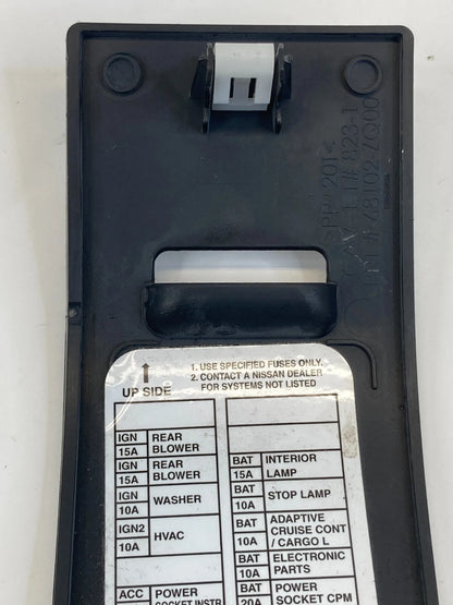 2008-2010 INFINITI QX56 DASH FUSE BOX COVER TRIM GLOVE BOX 68102-ZQ00 OEM