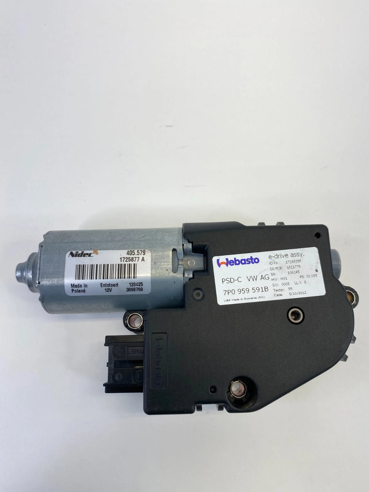 2011-2017 VOLKSWAGEN TOUAREG SUNROOF MOONROOF MOTOR ASSEMBLY 7P0959591B OEM