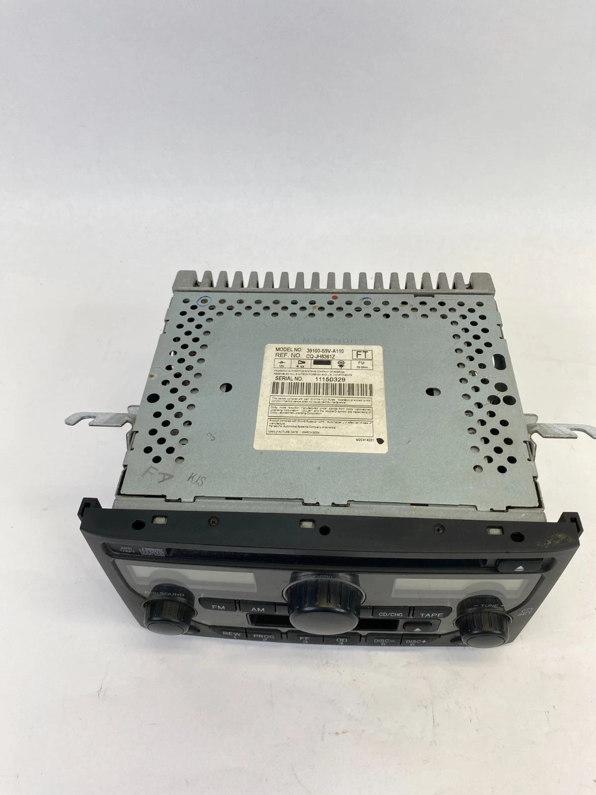 2003-2005 HONDA PILOT DASH AUDIO AM/FM CD CASSETTE RADIO UNIT 39100-S9V-A110