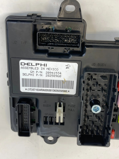 11 12 CHEVY MALIBU BODY CONTROL MODULE BCM INTERIOR FUSE RELAY BOX 20941534 OEM