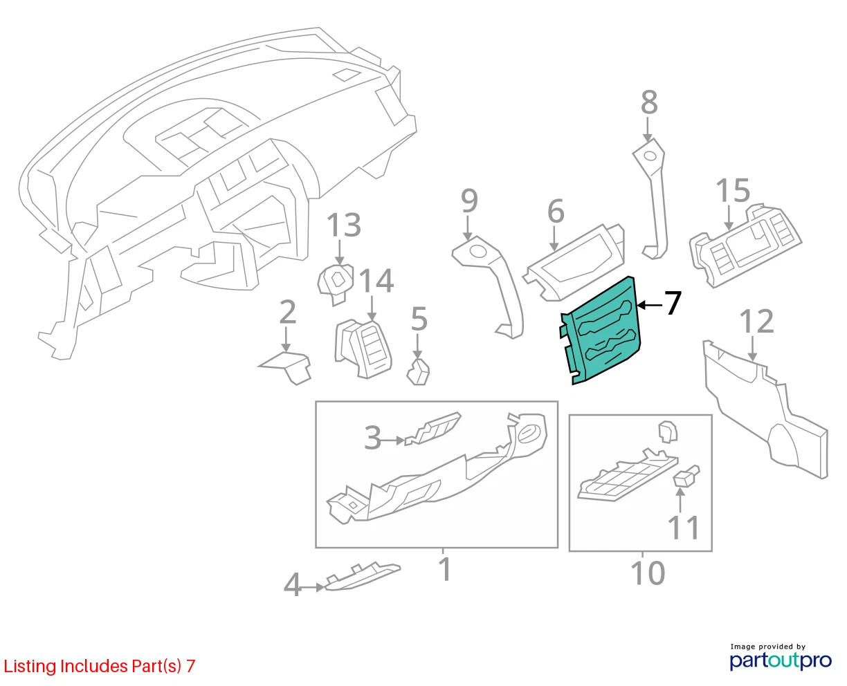 09-14 NISSAN MURANO FRONT CENTER DASH LID COVER GARNISH PANEL 68260-1AA2A OEM