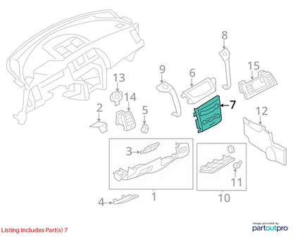 09-14 NISSAN MURANO FRONT CENTER DASH LID COVER GARNISH PANEL 68260-1AA2A OEM