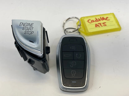 13-19 CADILLAC ATS ENGINE START STOP IGNITION BUTTON SWITCH W KEY 22842243 OEM