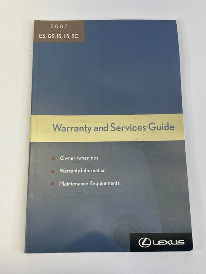 2007 LEXUS GS350 GS430 OWNERS MANUAL WARRANTY NAVIGATION GUIDE SET W/ CASE OEM