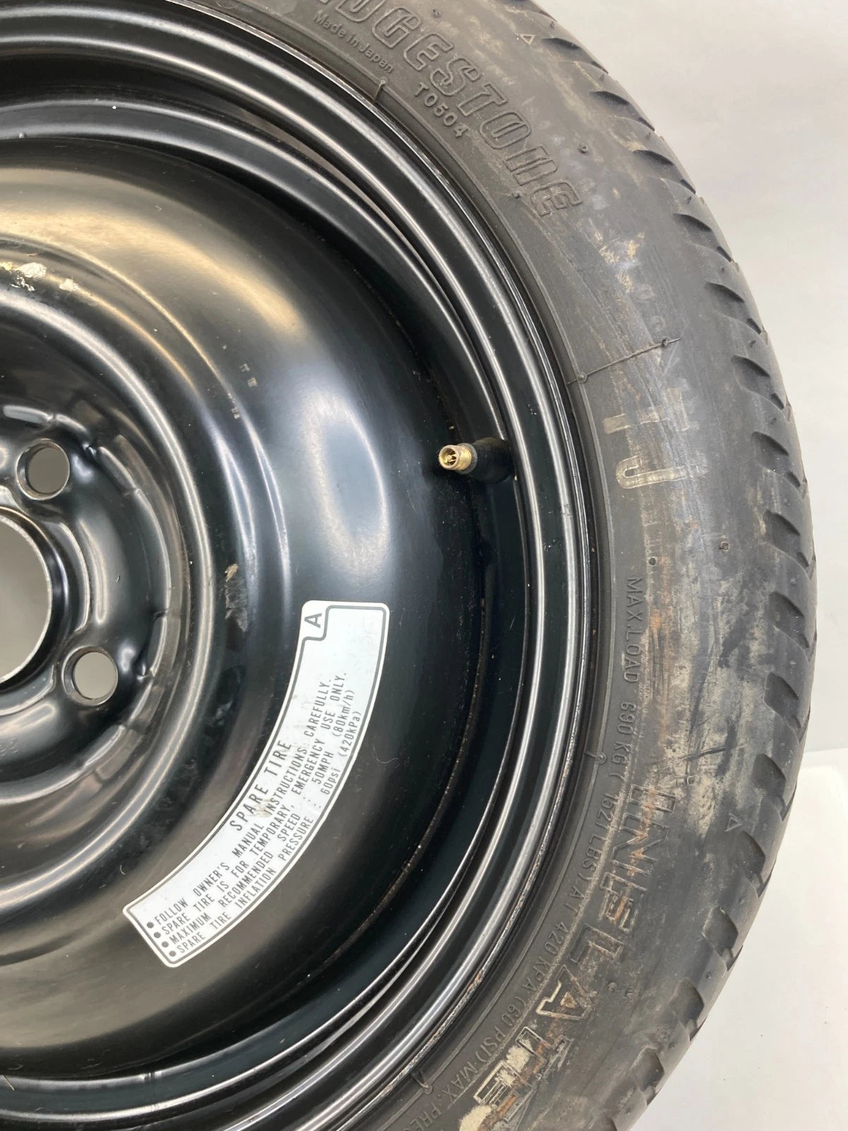 2009-2013 HONDA FIT EMERGENCY SPARE TIRE WHEEL COMPACT DONUT T125/70D15 95M OEM