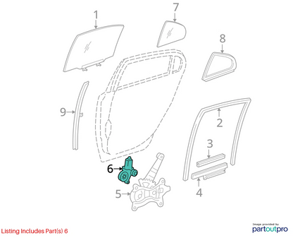 2007-2009 LEXUS RX350 REAR RIGHT DOOR WINDOW REGULATOR MOTOR 85710-0E010 OEM