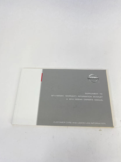 2014 NISSAN SENTRA OWNERS MANUAL SET BOOK GUIDE PORTFOLIO CASE OEM
