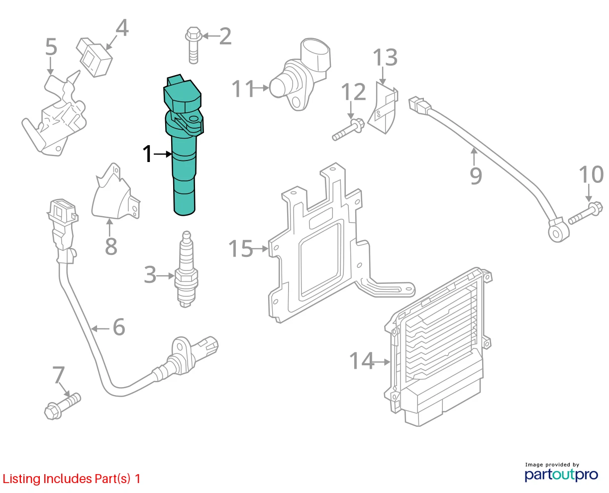 10 11 12 13 KIA FORTE 2.0L L4 ENGINE IGNITION COIL IGNITOR 27300-3F100 OEM