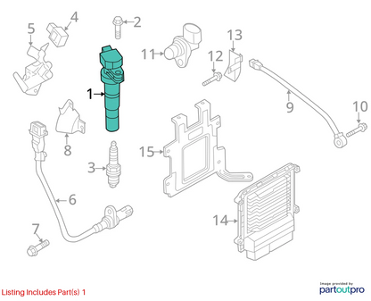 10 11 12 13 KIA FORTE 2.0L L4 ENGINE IGNITION COIL IGNITOR 27300-3F100 OEM