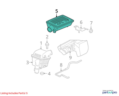 2005-2008 JEEP GRAND CHEROKEE 5.7L AIR INTAKE RESONATOR OEM 53013517AD