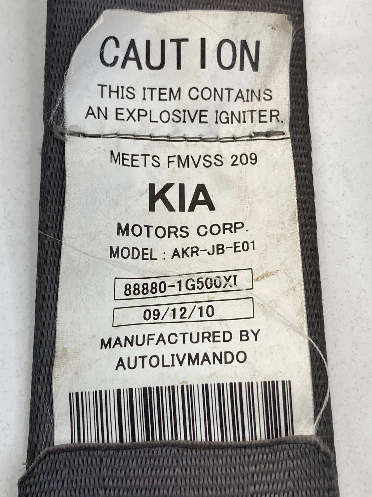 2006-2011 KIA RIO RIO5 FRONT RIGHT PASSENGER SIDE SEAT BELT RETRACTOR ASSEMBLY