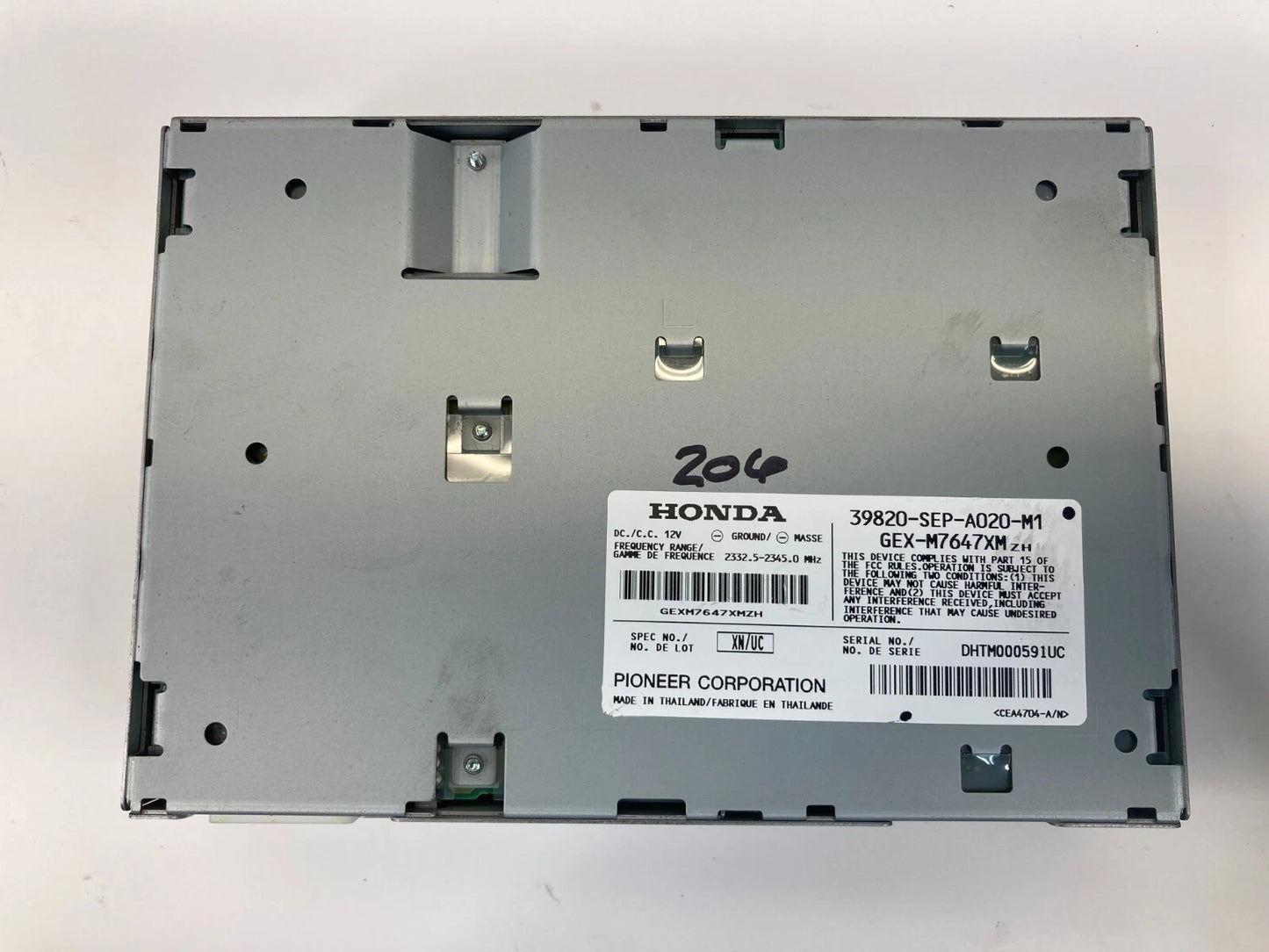 2004 2005 ACURA TL SATELLITE RADIO CONTROL MODULE PIONEER 39820-SEP-A020-M1 OEM