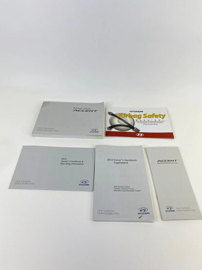 2014 HYUNDAI ACCENT OWNERS USER MANUAL WARRANTY INFORMATION HANDBOOK SET OEM