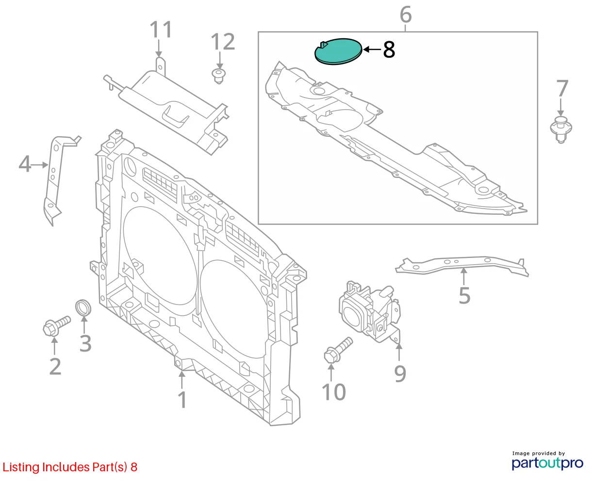 2013 13 INFINITI JX35 14-20 QX60 RADIATOR COVER SIGHT SHIELD 65378-3JA0A OEM