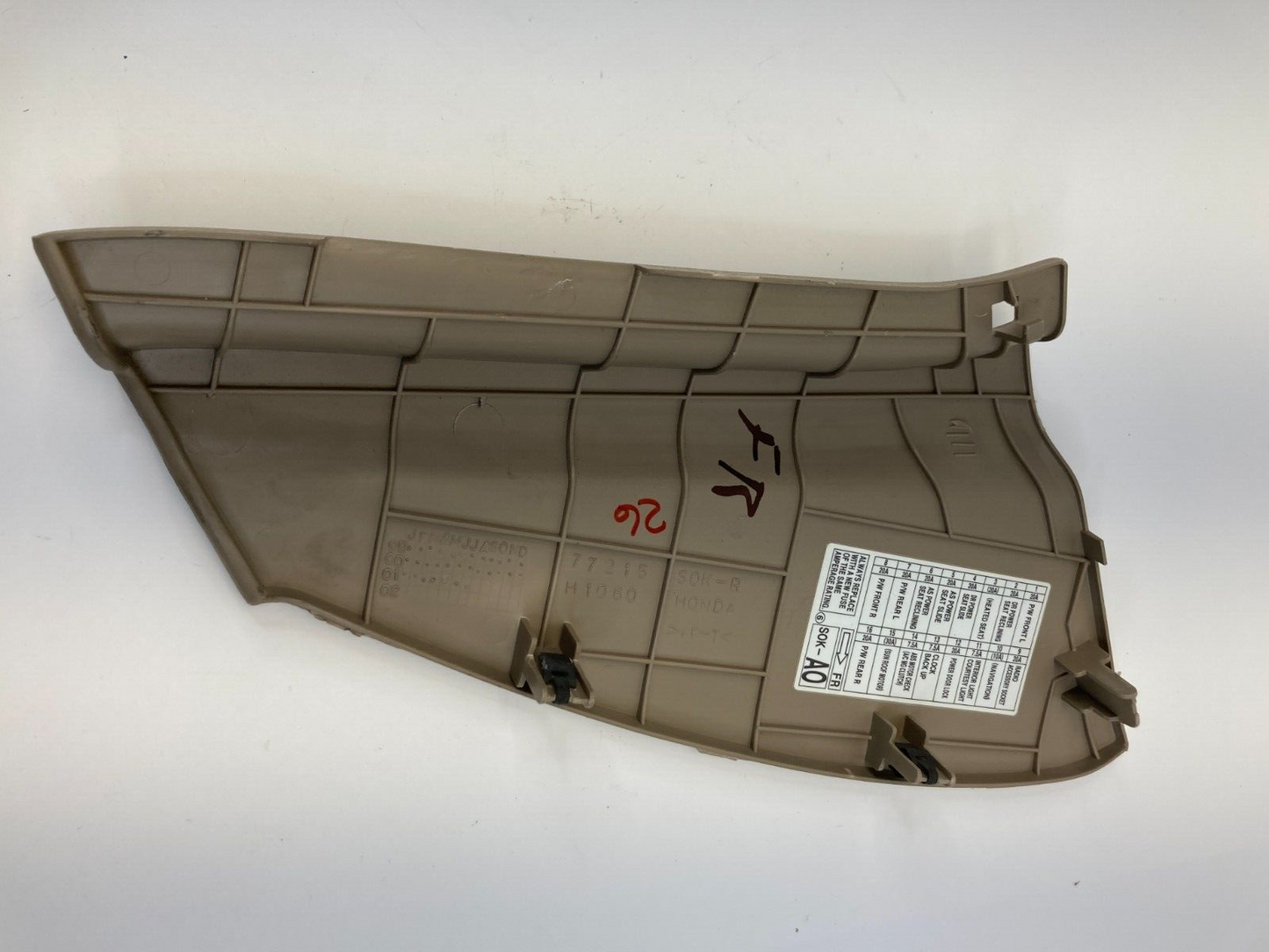 99-03 Acura TL Dash Right Passenger Instrument Access Fuse Panel Trim 77215-S0K