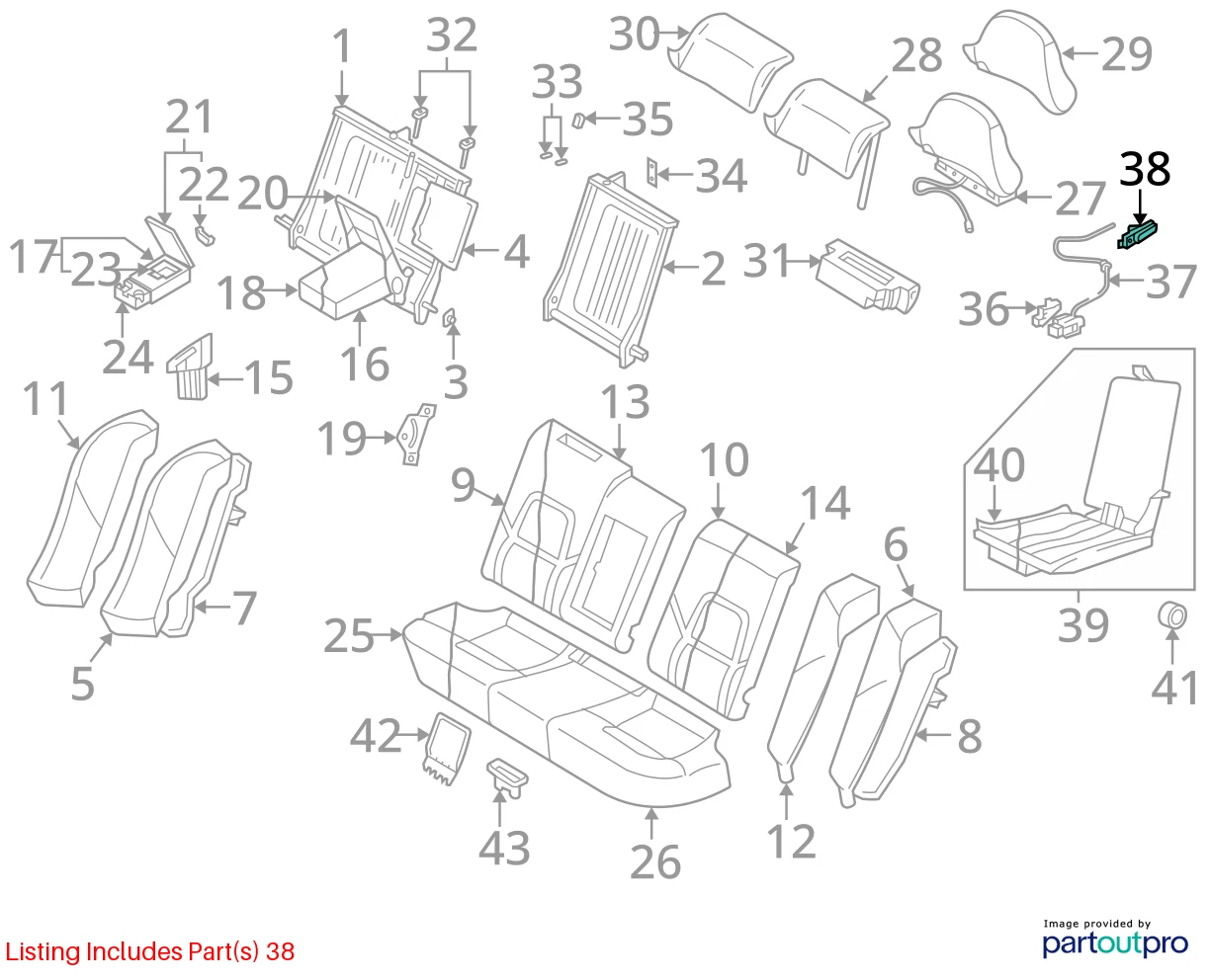 99-06 VOLVO S80 01-09 S60 REAR RIGHT SEAT BACKREST RELEASE HANDLE 9188721 OEM