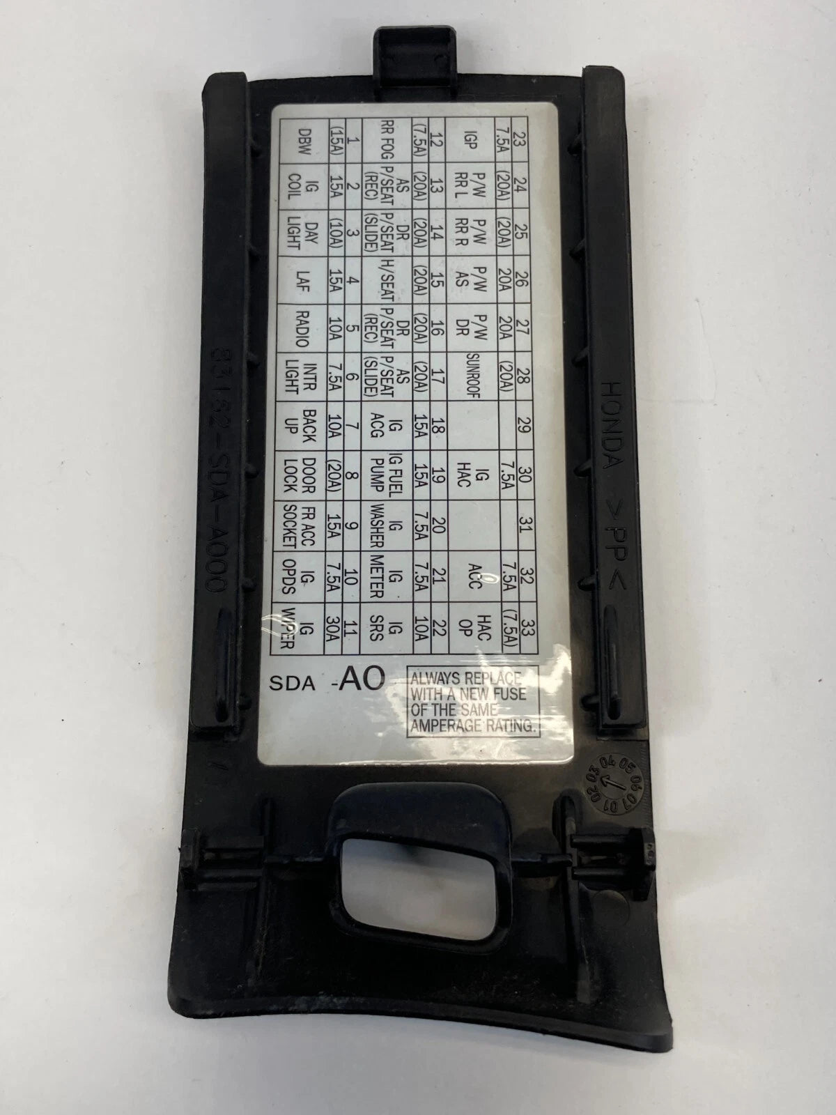 2003-2007 HONDA ACCORD INTERIOR FUSE BOX COVER LID BEZEL TRIM 83162-SDA-A000 OEM