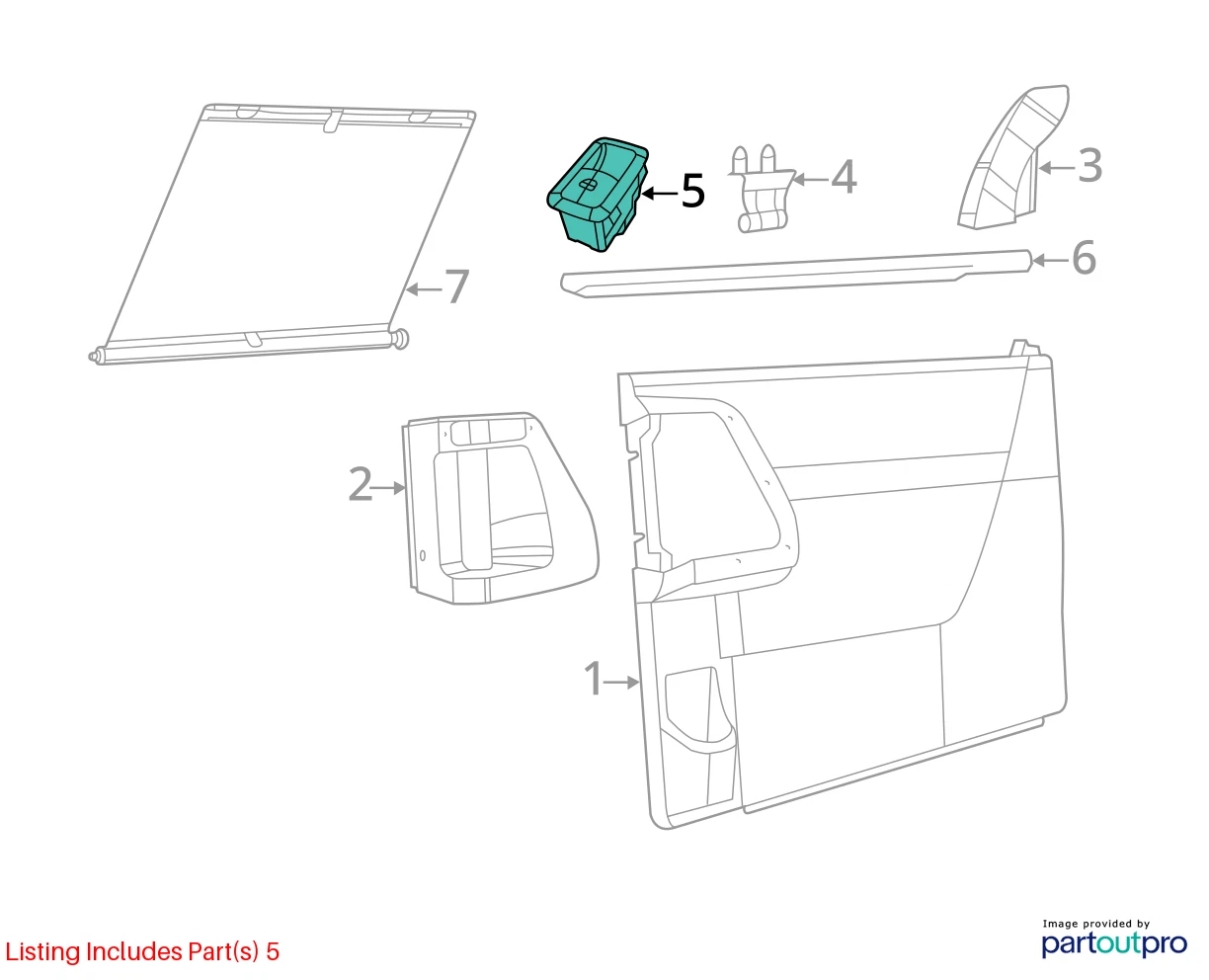 2012-2020 DODGE GRAND CARAVAN REAR RIGHT DOOR WINDOW CONTROL SWITCH 68110869AA