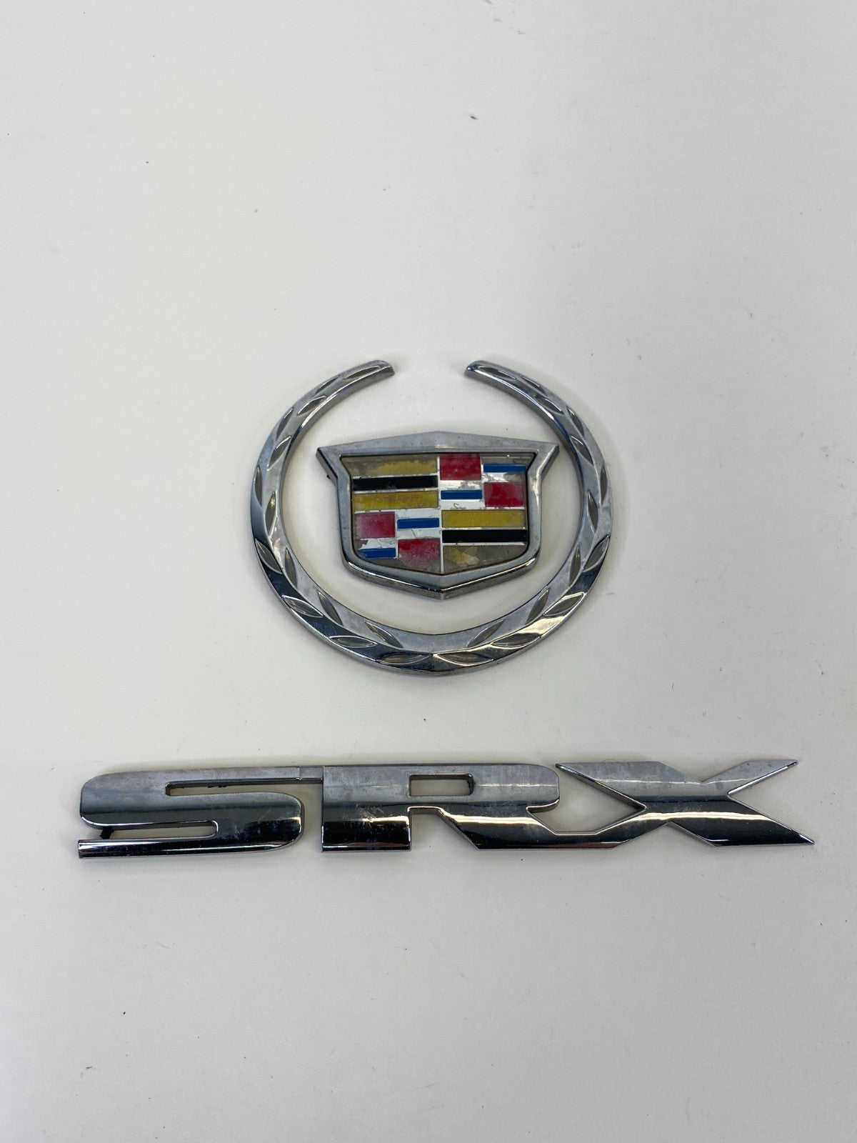 04 05 06 07 08 09 Cadillac SRX Rear Chrome Emblem Logo Badge Set Pair OEM