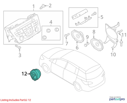 12-15 MAZDA5 MAZDA 5 FRONT LEFT DRIVER DOOR TWEETER SPEAKER W/ COVER CG1566960